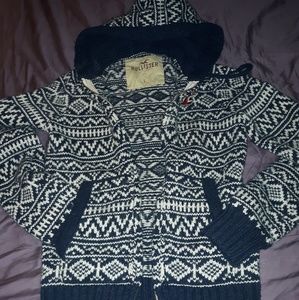 Hollistar zip up knit hoodie